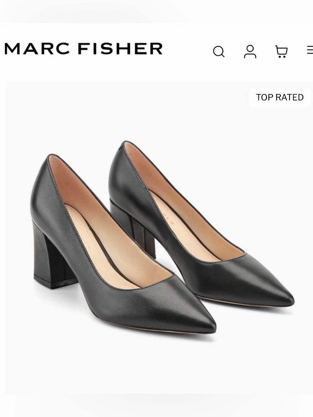 Mark Fisher Zala Block Heel Pointy Toe Pump